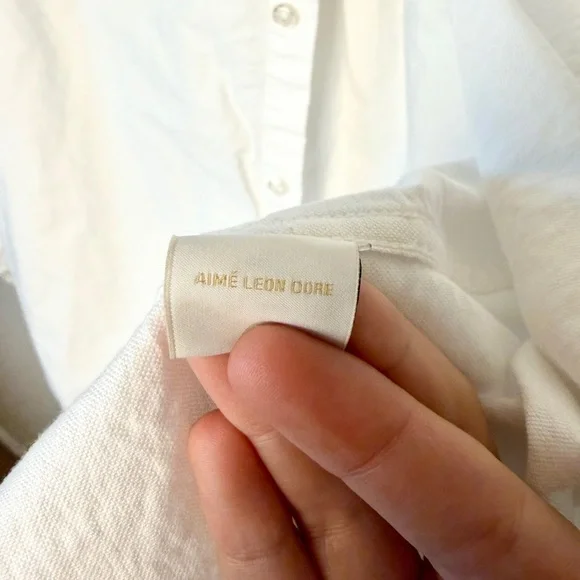 Aime Leon Dore White crest oxford button down shirt in white - size small - Picture 6 of 9